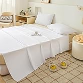 WenBags Lightweight Waterproof Flat Sheet 70 * 90 Inches Queen Size-Mattress Protector for Bed & Couch, Pet Hair Resistant Cover Ideal for Dogs & Cats, Perfect for Hotels & Hospitals (White)