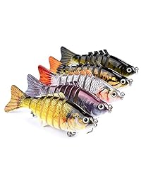 juemenzhe Bass Señuelos de Pesca Multi articulado señuelo realista trucha, duro Crankbaits 5pcs profundidad para correr 5   10 pies