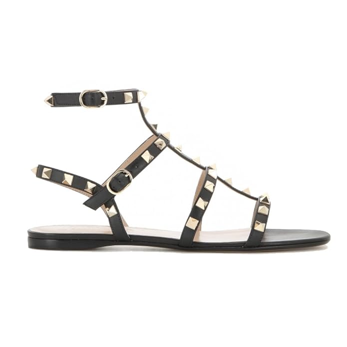 MERUMOTE Damen Schuhe Nieten Dekoration Riemen Rom Sommer Sandalen