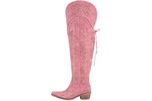 MissHeel Over the Knee Cowboy Boots for Women Adjustable Thigh High Cowgirl Boots