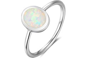 Fire Opal Sterling Silver Plain Wedding Engagement Ring