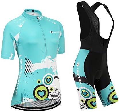 (3D pad)(Type:Set(Black Bib) size:XL) Women Cycling Jerseys Fashion breathable vest perspiration Sleeve windbreaker Jersey performance Short