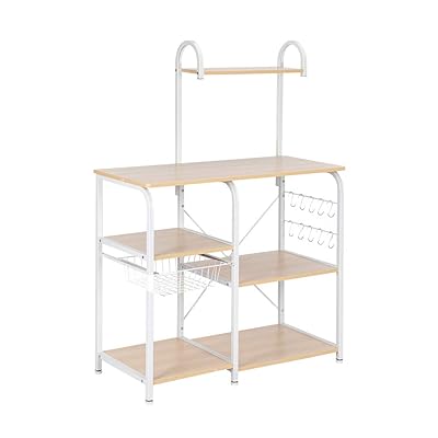 NMFIN Kitchen Baker Rack with 3-Tier + 4-Tier Storage Cart