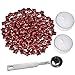 eBoot 140 Pieces Star Shape Sealing Wax Beads with 1 Piece Wax Melting Spoon and 2 Pieces Candles (Wine Red)