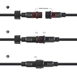 BTF-LIGHTING 3 Pin Electrical Connector 18AWG IP65