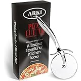 Pizza cutter wheel with stainless steel blade, comfortable non-slip rubberized ergonomic handle. Pizza Slicer is sharp and easy to clean Slicer.