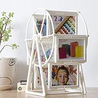 YOTHG Photos Frame, 5 Inch Rotating Ferris Wheel Photo Album Photo Holder, European Creative Pictures Frame Vintage Detachable Photo Display, Ideal Fun Gift Home Decoration(White)