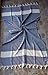 Dandelion - Diamond Pattern - Naturally-Dyed Cotton Turkish Towel Peshtemal - 71x39 Inches - Dark Blue