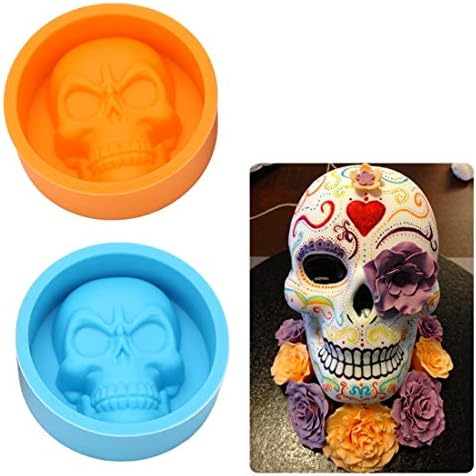 1 piece New Arrival 3D Skull Head Silicone Mold Home Party Fondant Cake Chocolate Sugar Silicone Mold Cake Tools Kitchen Gadgets