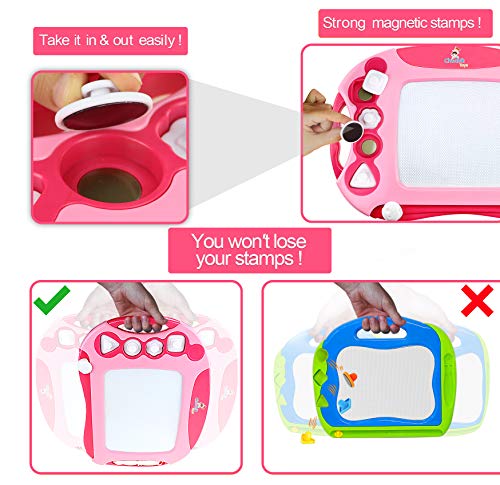 CHUCHIK Toys Magnetic Drawing Board for Kids and Toddlers. Large 15.7 Inch Doodle Writing Pad Comes with a 4-Color Travel Size Doodle Sketch Board for 1 - 4 Year Old Girls - Thumbnail 2
