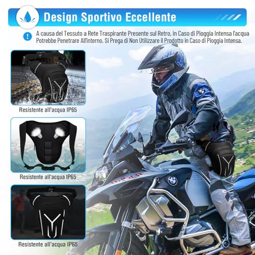 VOBUKE Motorcycle Leg Bag Waterproof Tactical Leg Bag Leg Bag Sports Waist Bag Waist Bag Men Women with Reflective for Travel Camping Trekking Cyling Outdoor
