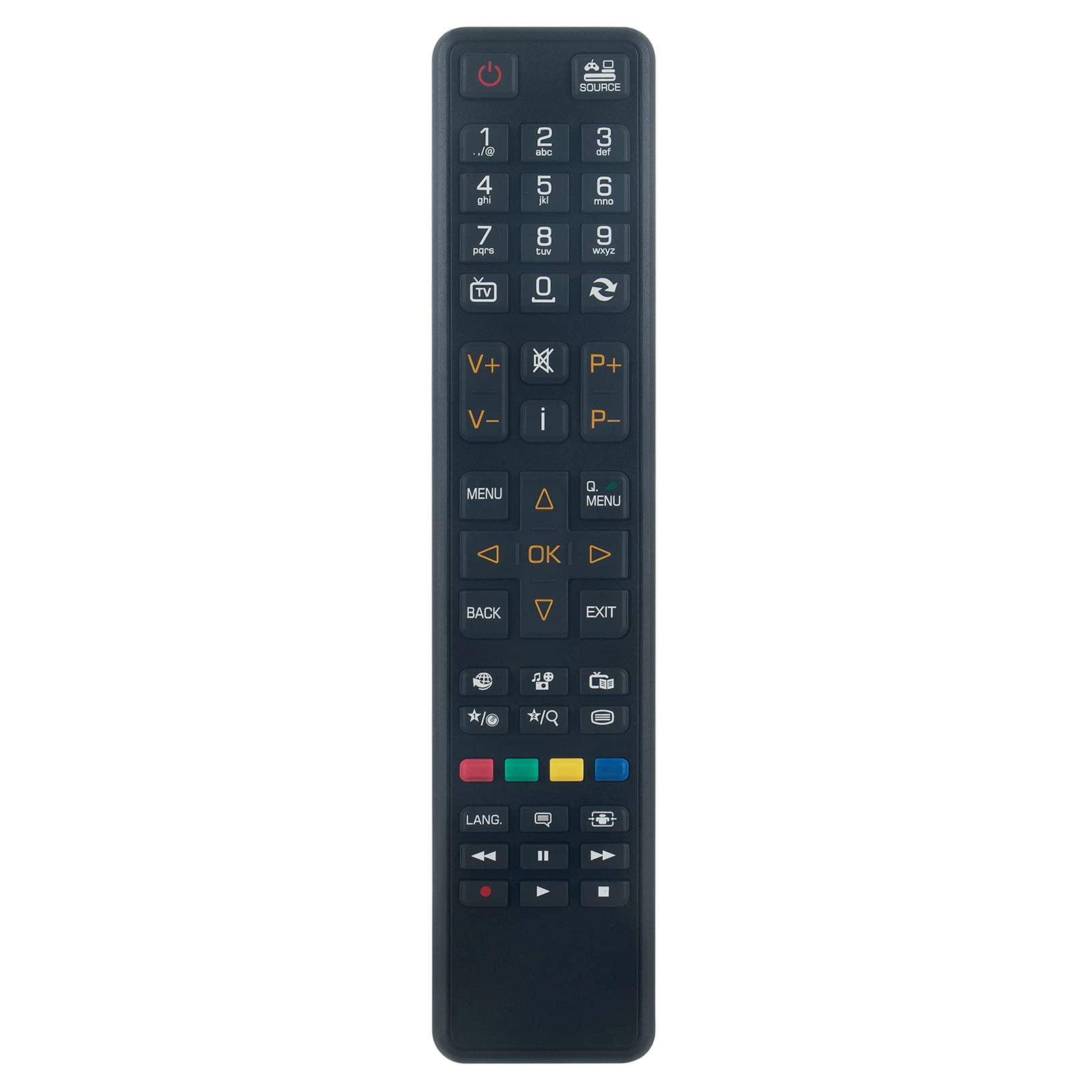 VINABTY RC4825 Remote Control Replaced Fit For Telefunken 4K OLED TV D32H278A3 D32H277N3C D49F283N3C L55F243N3CV1 L23H277D3 L42F242N3C L28H272M3D D39F275N3C D39F185N3C D32H280Q3 L24H180A3D