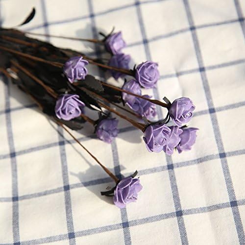 HUAYUH Christmas Colorful Foam Flowers Artificial Flower 15 Heads Mini Rose Home Decor For Wedding Small Roses Bouquet Decoration