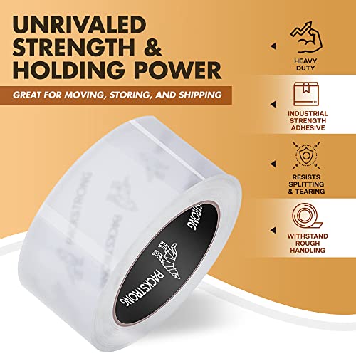 Packstrong Industrial Grade Clear Packing Tape (6 Rolls) Extra Strong