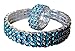 Three Row Multi Stone Adjustable Stretch Scallop Setting Stretch Elastic Cocktail Ring by Pashal