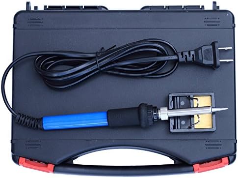 Exxacttorch Soldering Iron Kit 60W 110V Iron Kit-Adjustable Temperature 5pcs Different Tips Desoldering Pump Stand and Additional Solder Tube for Variously Repaired Usage with Tool Carry Case
