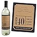40th Milestone Birthday - Dashingly Aged to Perfection - Birthday Gift For Men - Wine Bottle Label Stickers - Set of 4
