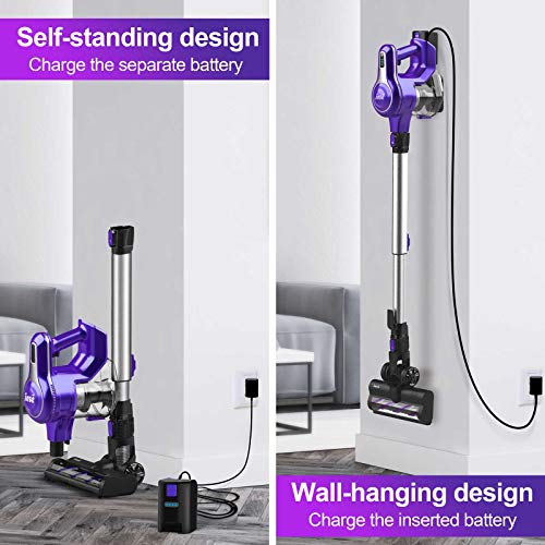 INSE Cordless Vacuum Cleaner, 23Kpa 250W Brushless Motor Stick Vacuum, Up to 45 Mins Max Runtime