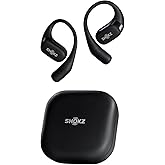 SHOKZ OpenFit - Open-Ear True Wireless Bluetooth Headphones with Microphone, Earbuds with Earhooks, Sweat Resistant, Fast Charging, 28HRS Playtime, Compatible with iPhone & Android (Renewed)
