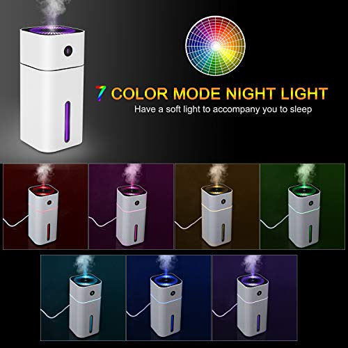 image for POHO Mini Mist Ultrasonic Humidifier Portable - Personal 180ML and 7 C