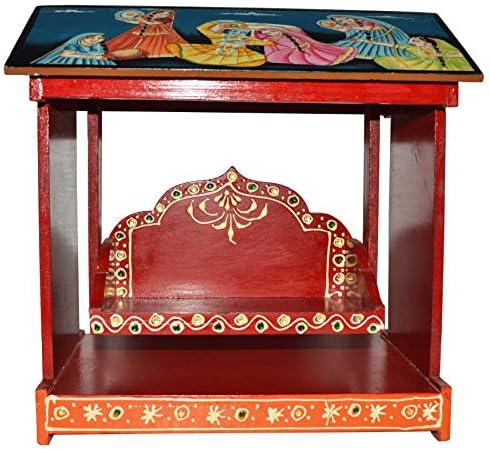 Shrinath Handicrafts Wooden Small Jhula for Madir with Krishna Painting
