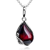 Ian and Valeri Co. Women Cherry Amber Sterling Silver Pendant Necklace Chain 46 cm 18 inches
