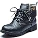 DailyShoes Women's Combat Style Up Sweater Top Ankle Bootie with Pocket for Credit Card Knife Money Wallet Pocket Boots