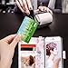 ULAK iPhone SE/5S/5 Flip Wallet Kickstand Case for Women Girls, Premium PU Leather Case Card Holder ID Slot Wristlet Hand Strap Shockproof Full Protective Cover,Rose Gold Flower