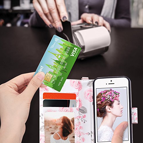 image for iPhone SE/5S/5 Wallet Kickstand Case for Women Girls, ULAK Premium PU 