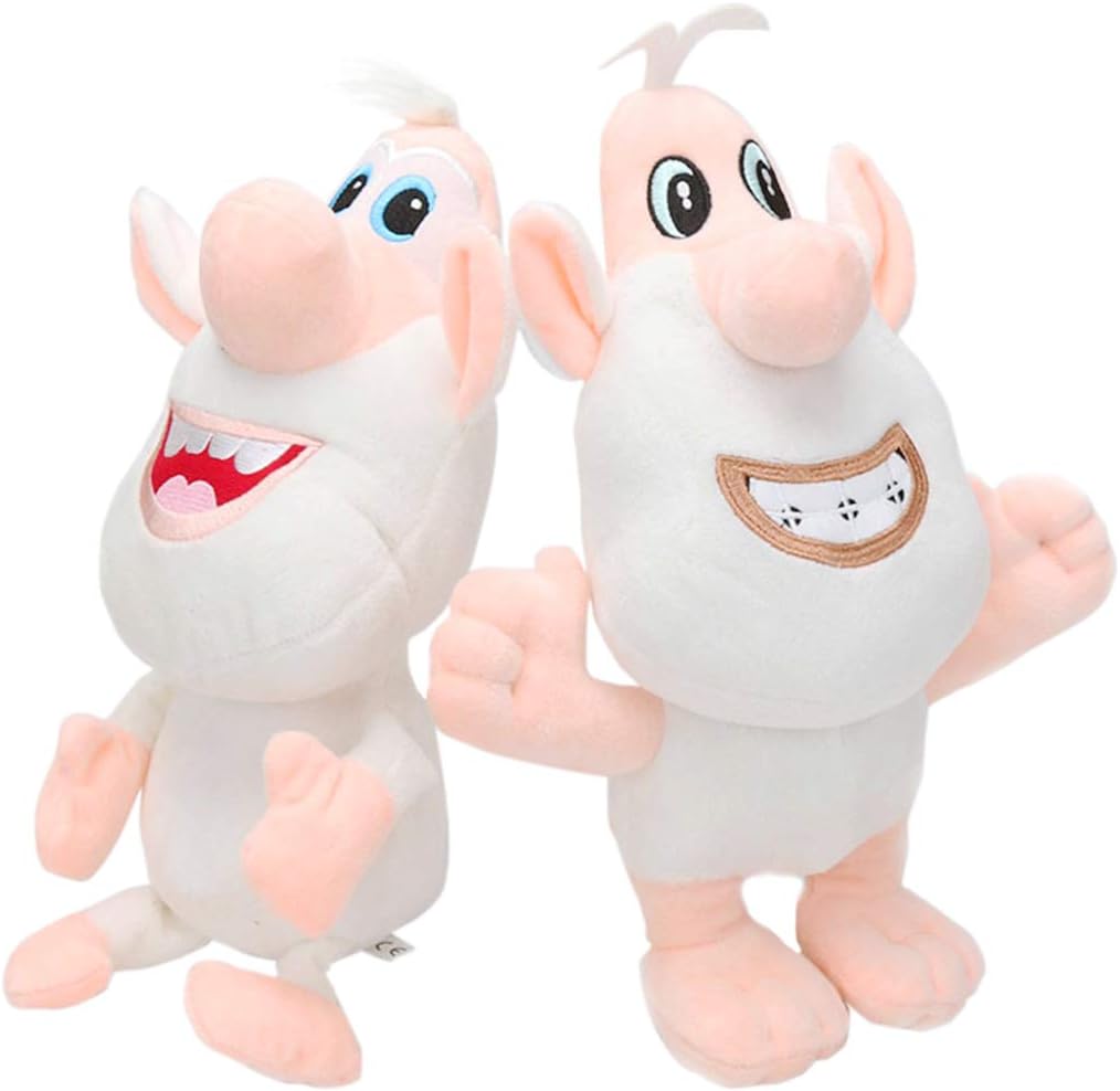 yacn 2Pcs Booba plush Toy -11.6inch Stuffed Animal Cartoon little white Pig doll Replica Russian Tv drama for kids