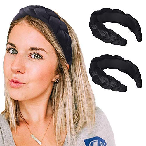 Amazon Com 90s Vintage Velvet Thick Braids Headband For Women