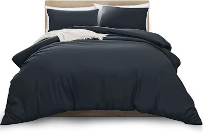 MOONLIGHT20015 Super King Duvet Cover Set Charcoal Soft Pre-Washed