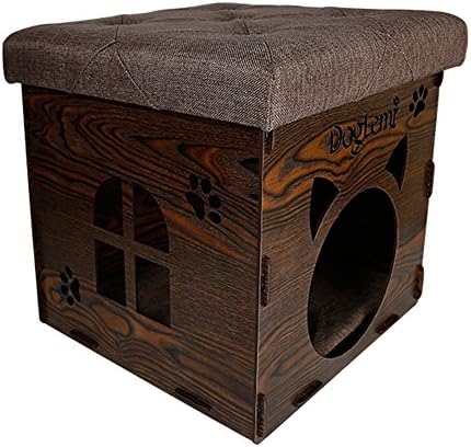 The Ninth Day Multifunction Fashionable High-end Opening Collapsible Play Cat Cube House, Brown