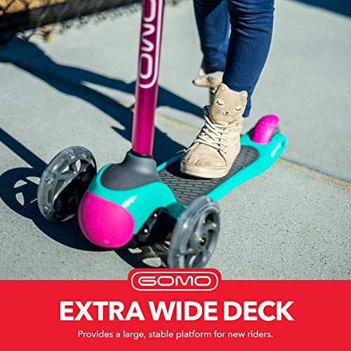 GOMO 3 Wheel Scooter - Toddler Scooter - Three Wheel Scooter for Kids 2, 3, 4 and 5 Years Old - Adjustable Height Kick Scooter w/Colors for Boys & Girls (Red/Black) - Thumbnail 3