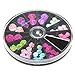 Nail Art,Putars Fashion 3D Rose Flower Nail Art Charm Beads Colorful Resin Nail Tips Manicure Wheel Multicolor (A)