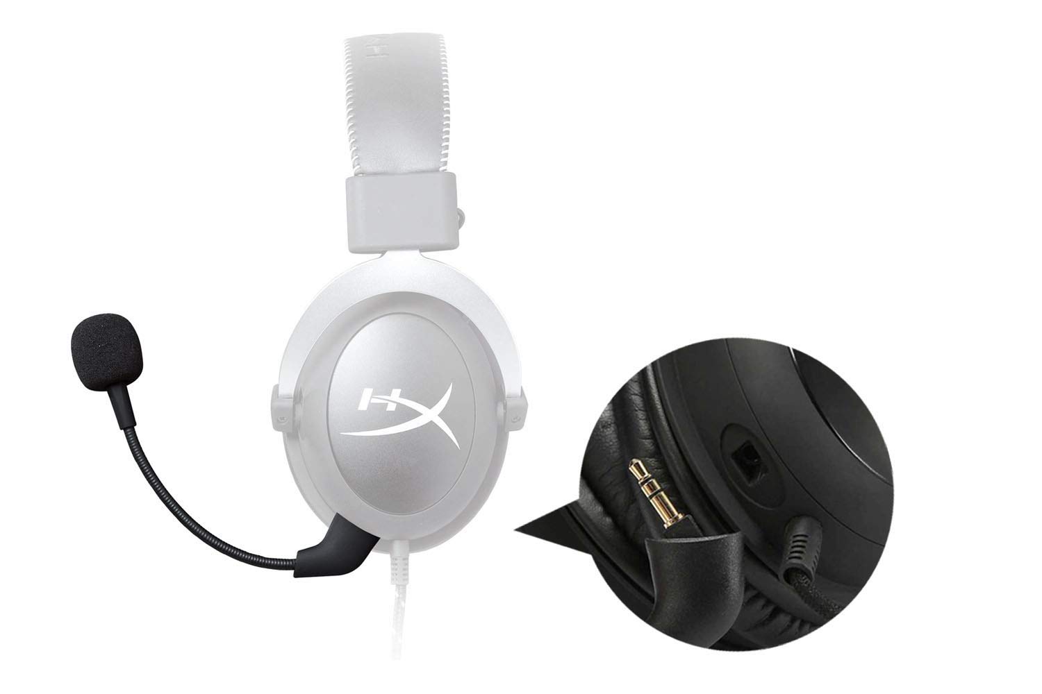 Alphatec Replacement Game Mic Compatible with Kingston HyperX Cloud & Cloud II, Pro Gaming Headsets - 3.5mm Boom Mic - Black