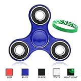 TOOBOM Fidget Spinner Premium Bearing Durable Construction NON-3D Printed Spinning Smooth Long Time Fidget Toy ADHD Relief Stress Reducer Hand Spinner Quiet (BLUE, 1 PACK)
