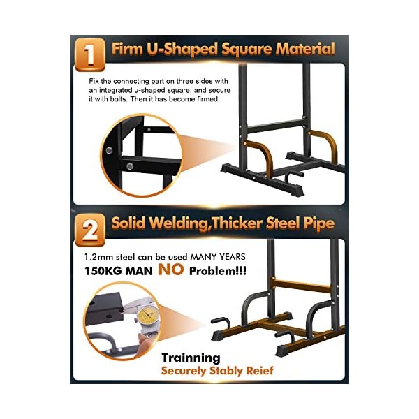 BangTong&Li Power Tower, Pull Up Bar Dip Station/Stand for Home Gym Strength Training Workout Equipment - Image 5