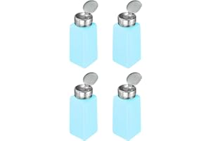 HARFINGTON 4pcs Solvent Alcohol Dispenser 250ml(8.5oz) Nail Polish Remover Push Down Liquid Dispenser Pump Bottle with Stainl