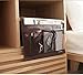 ZXTSWDTS Bedside Storage Organizer Caddy Hanging Bag with 4 Pockets for Books, Magazines and Remote Control (Brown)