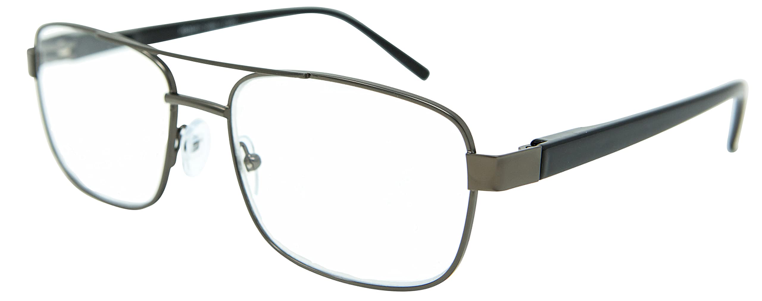 Remaldi Ready Reading Glasses Mens Womens Irvine Gun Metal 2.50 Classic with sprung hinges. Classic reading frame in gunmetal finish & black arms