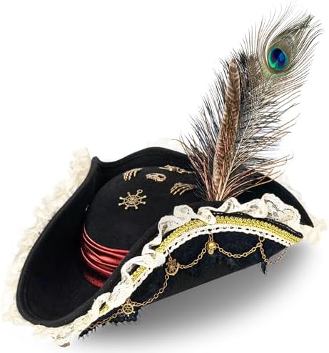 Amazon.com: Western F.a.s.h.i.o.n 100% Wool Tricorn Hat for  display picture 3