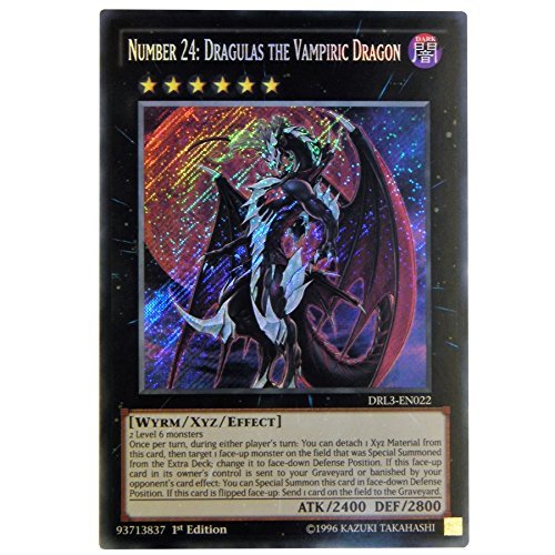 Yugioh Number 24 Dragulas The Vampiric Dragon Drl3En022 Secret Rare By Black Fox Cards