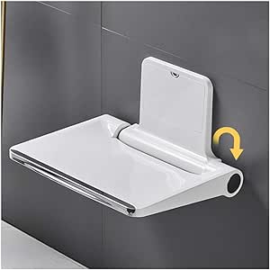 M-TOP Asiento de ducha montado en la pared, taburete plegable de ducha