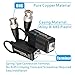 8 Pack Passive Video Balun Transceiver for TVI/CVI/TVI/AHD/960H CCTV Camera, ZUEXT 8 Pairs Male & Female BNC/DC Power Connector Adapter 12V 2.1x5.5mm for LED Light Strips (Male BNC to UTP CAT5 Cable)