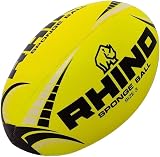Rhino Rugby Ball 3 Yellow Black Ideal for Little Ones Indoor Play view 1