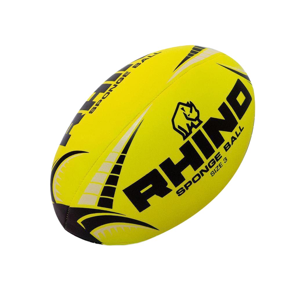 Rhino Sponge Rugby Ball, 3 (eu), yellow/black