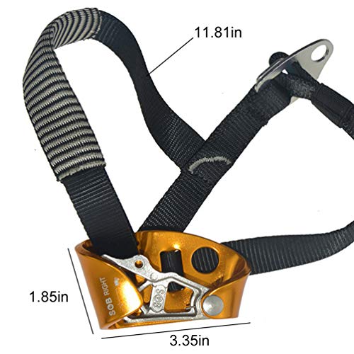 Foot Ascender Riser Stainless Steel Mountaineering Equipment Climbing Rope Device with Anti-Slip Barb for Fire Rescue Fire Rescue Engineering Protection. - Right