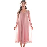Womens' Lace 2pcs Pajamas Set Seepwear Nightgown Sexy Loungewear NIghtrobe Victorian Housedress