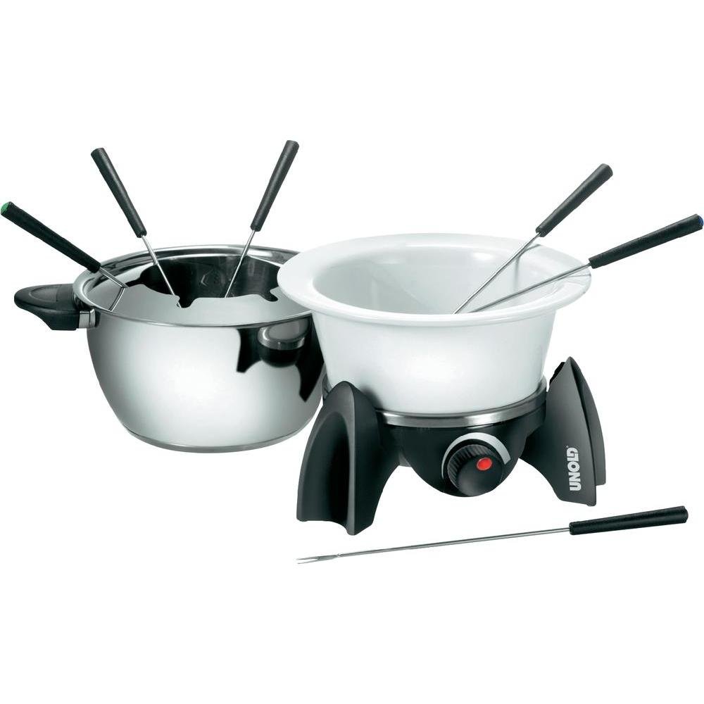 Unold Electric Fondue Set 48615 - Stainless Steel Pot - Ceramic Pot - 500W - For up to 6 Persons